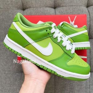 💚🤍Nike Dunk Low retro Green White Kermit Shoes 🐸